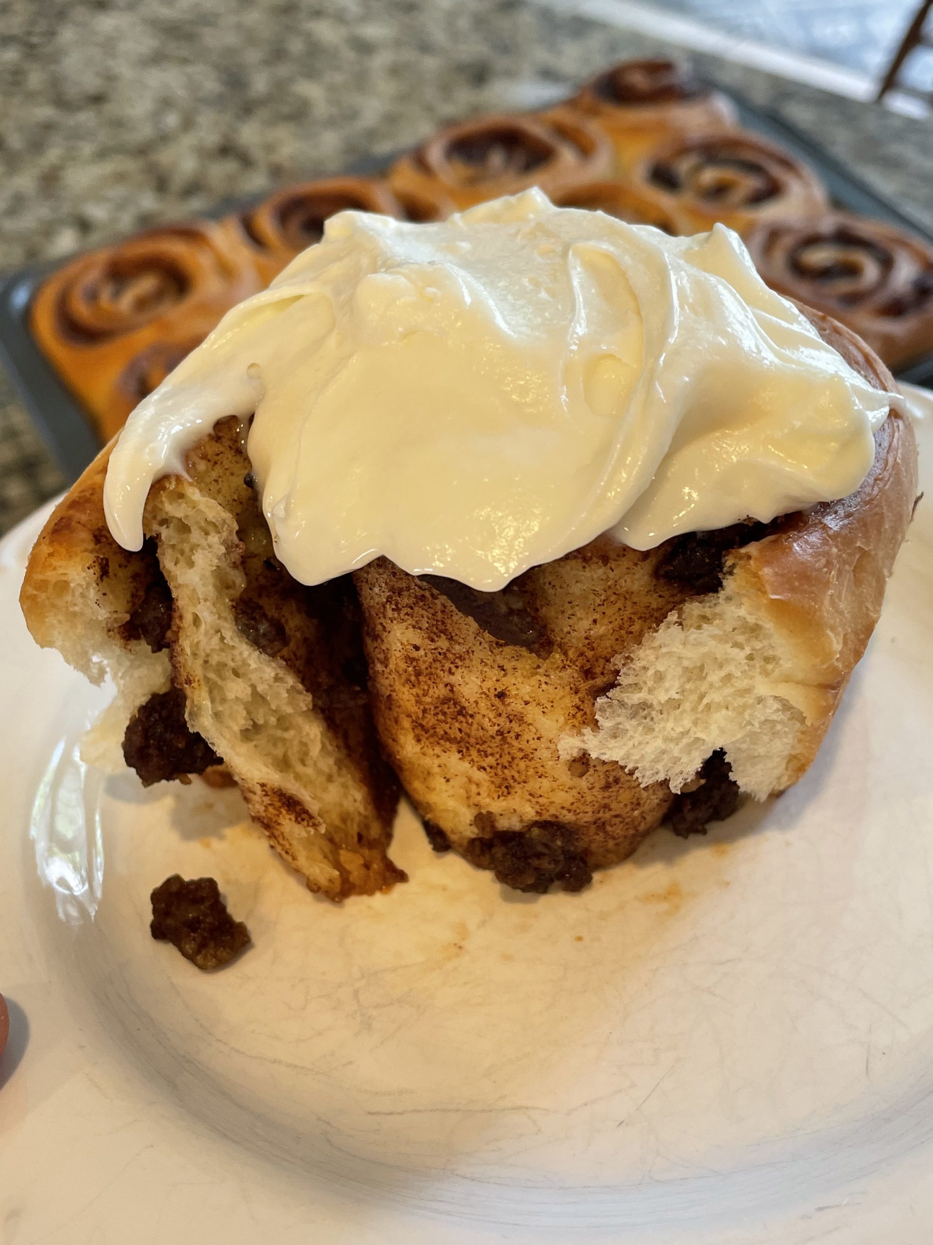 sausage-cinnamon-rolls-with-maple-cream-cheese-icing